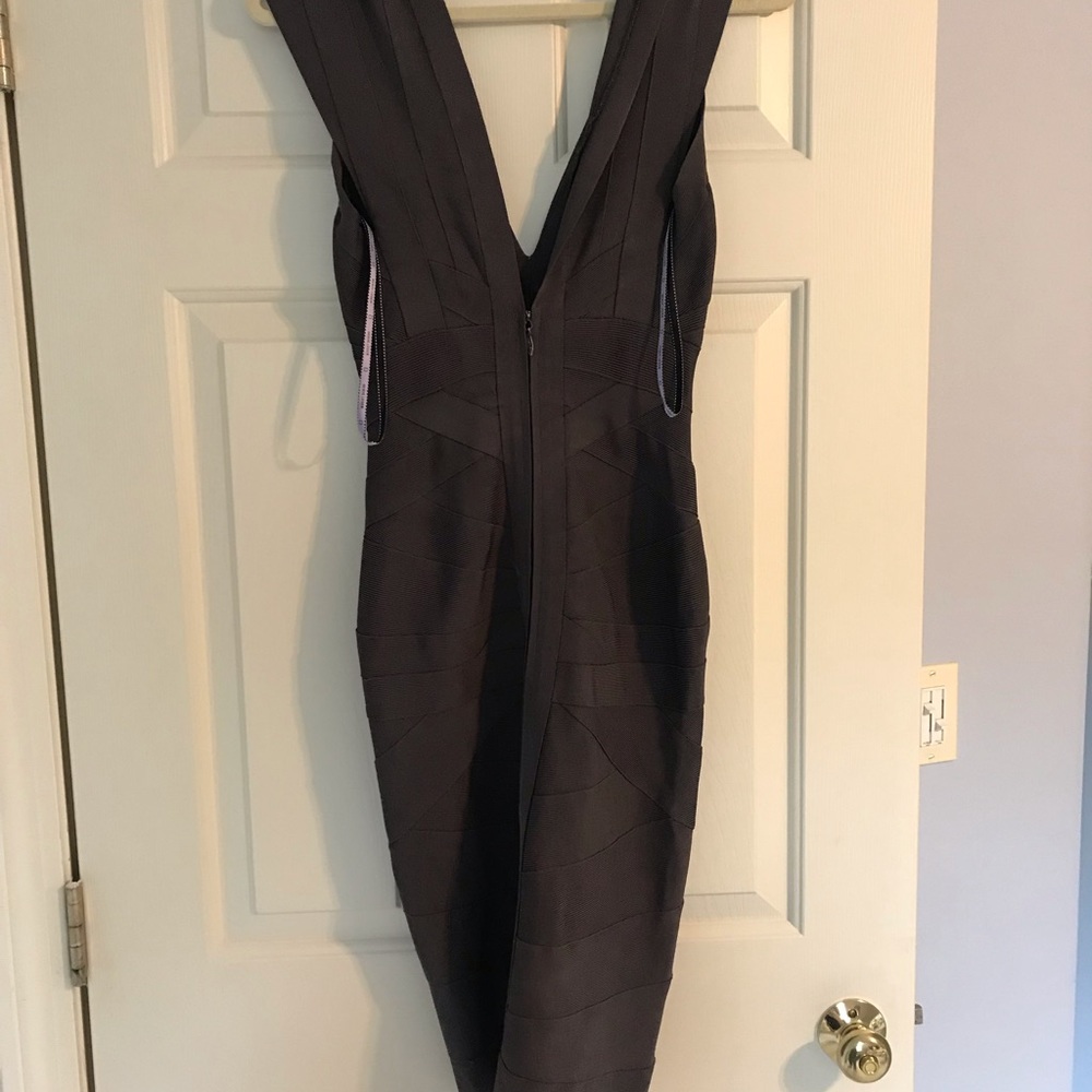 HERVE LEGER Taupe BodyCon Dress Sz S